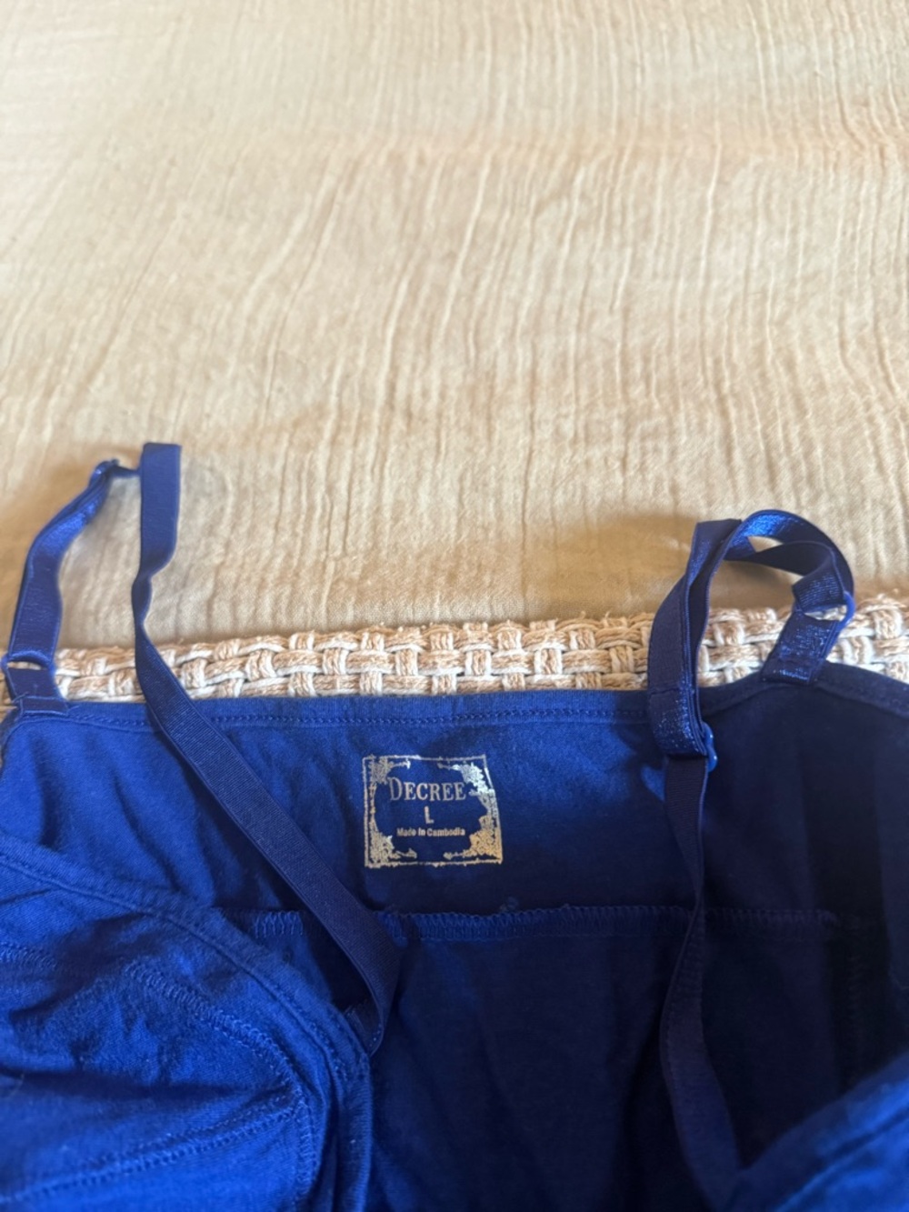 DECREE y2k vintage Blue Spaghetti Strap Tank Top - Picture 2 of 2